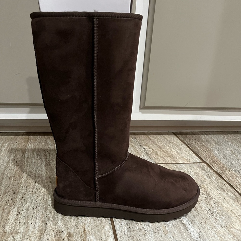 BRAND NEW Women’s Tall Chocolate UGG boots w/fur lining